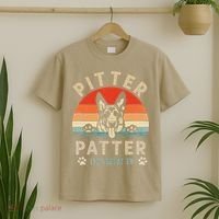 Pitter Patter German Shepherd Dog Funny Vintage Retro T-Shirt thumb 2