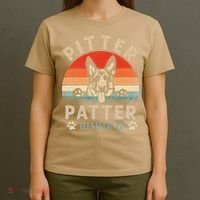 Pitter Patter German Shepherd Dog Funny Vintage Retro T-Shirt thumb 4