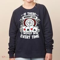 Poker Player Gambler Royal Flush Jackpot Pik Pot Bluffing Women's Sweatshirt thumb 0
