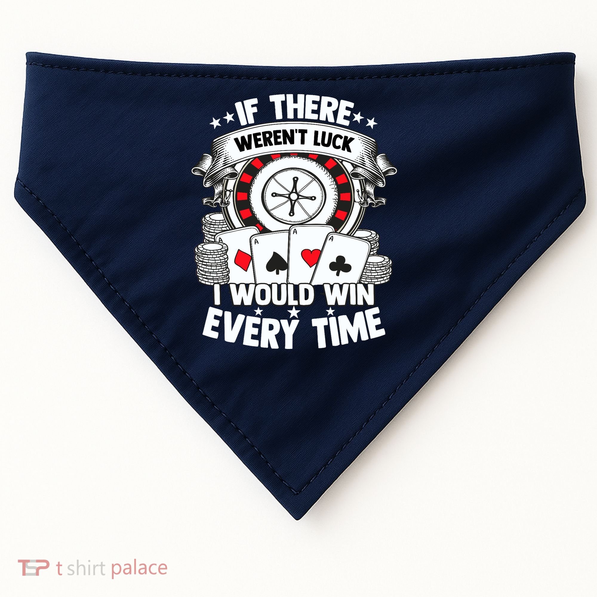 Poker Player Gambler Royal Flush Jackpot Pik Pot Bluffing USA-Made Doggie Bandana