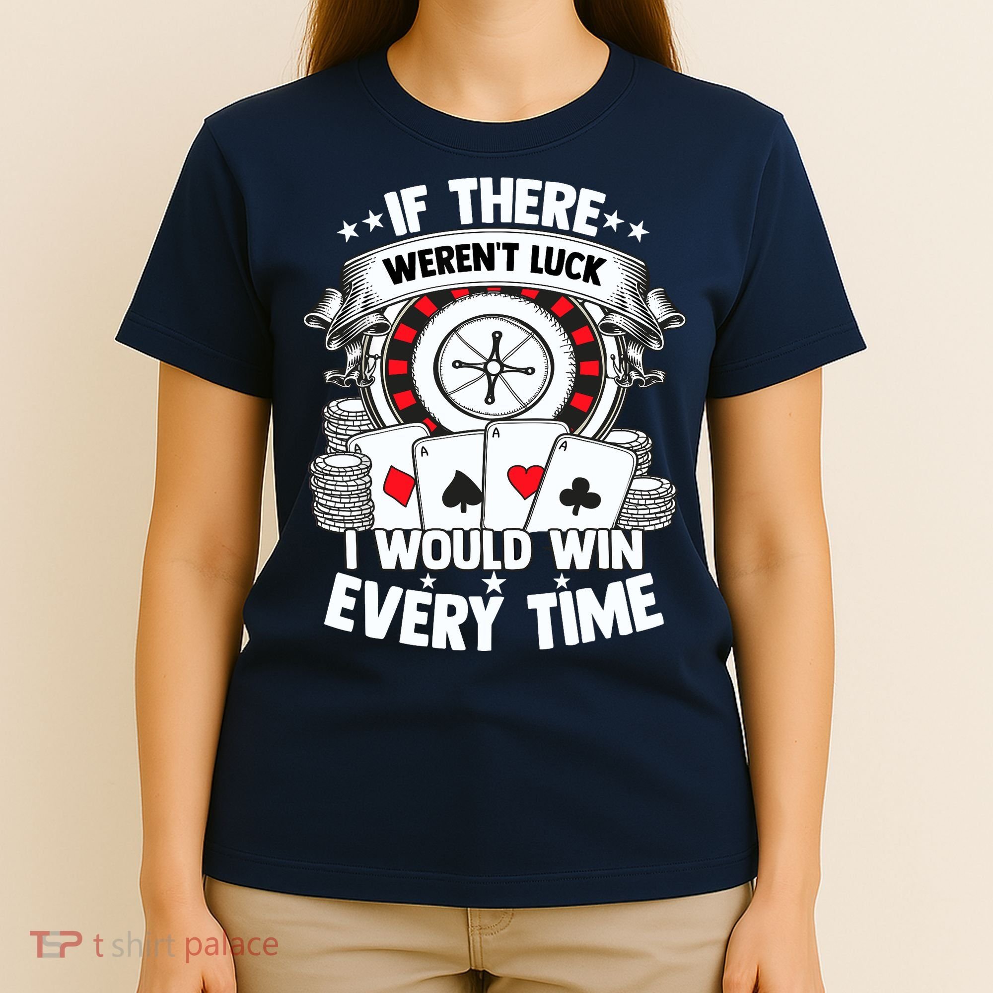 Poker Player Gambler Royal Flush Jackpot Pik Pot Bluffing T-Shirt