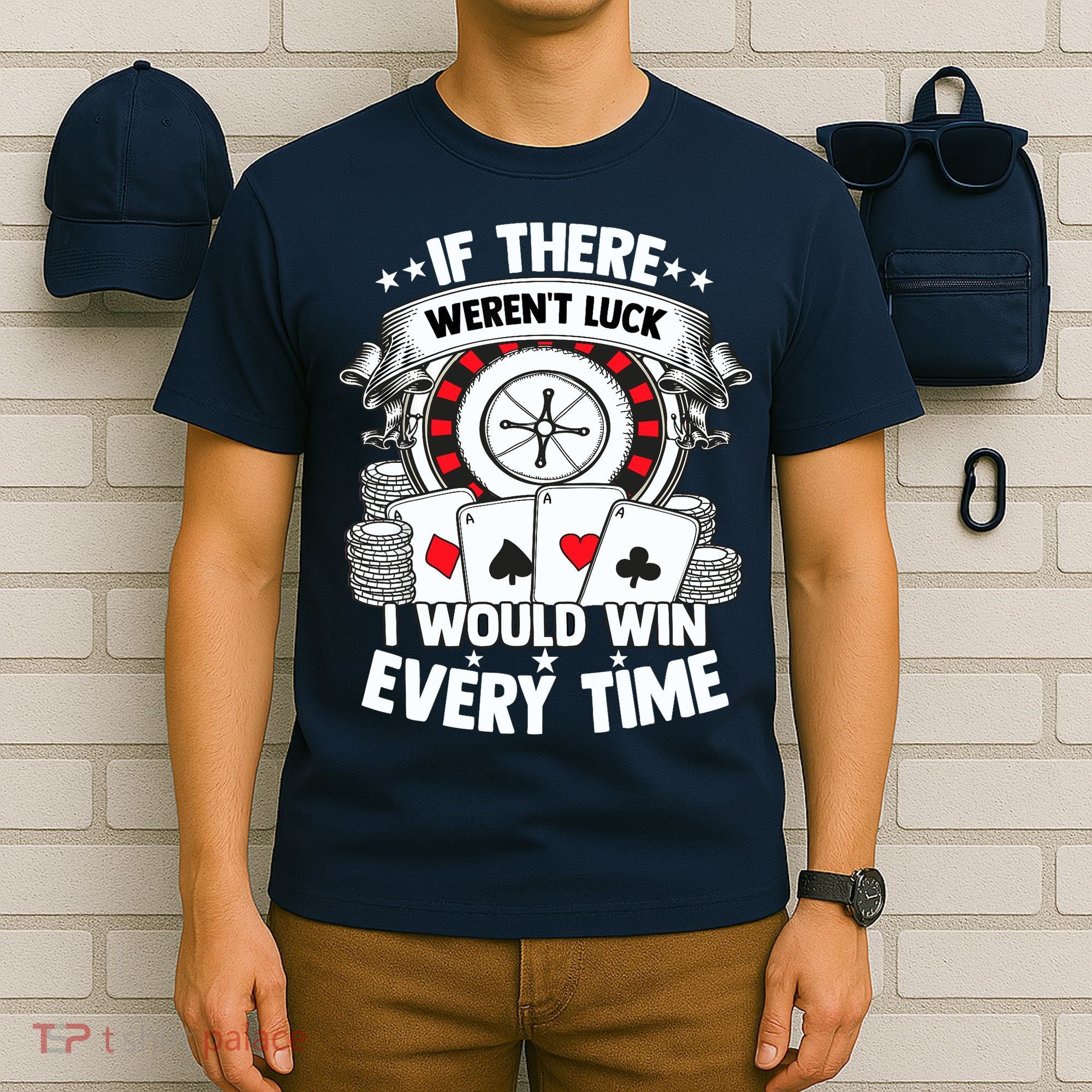 Poker Player Gambler Royal Flush Jackpot Pik Pot Bluffing T-Shirt