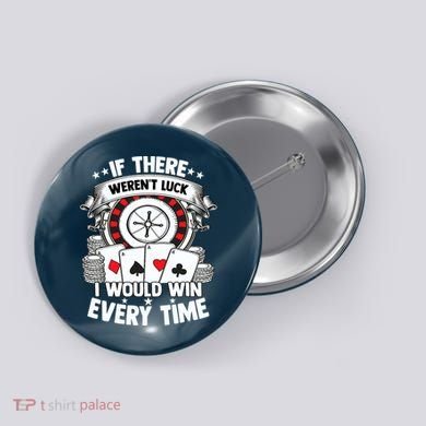 Poker Player Gambler Royal Flush Jackpot Pik Pot Bluffing Button
