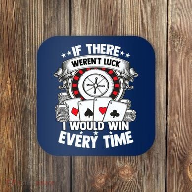 Poker Player Gambler Royal Flush Jackpot Pik Pot Bluffing Coaster