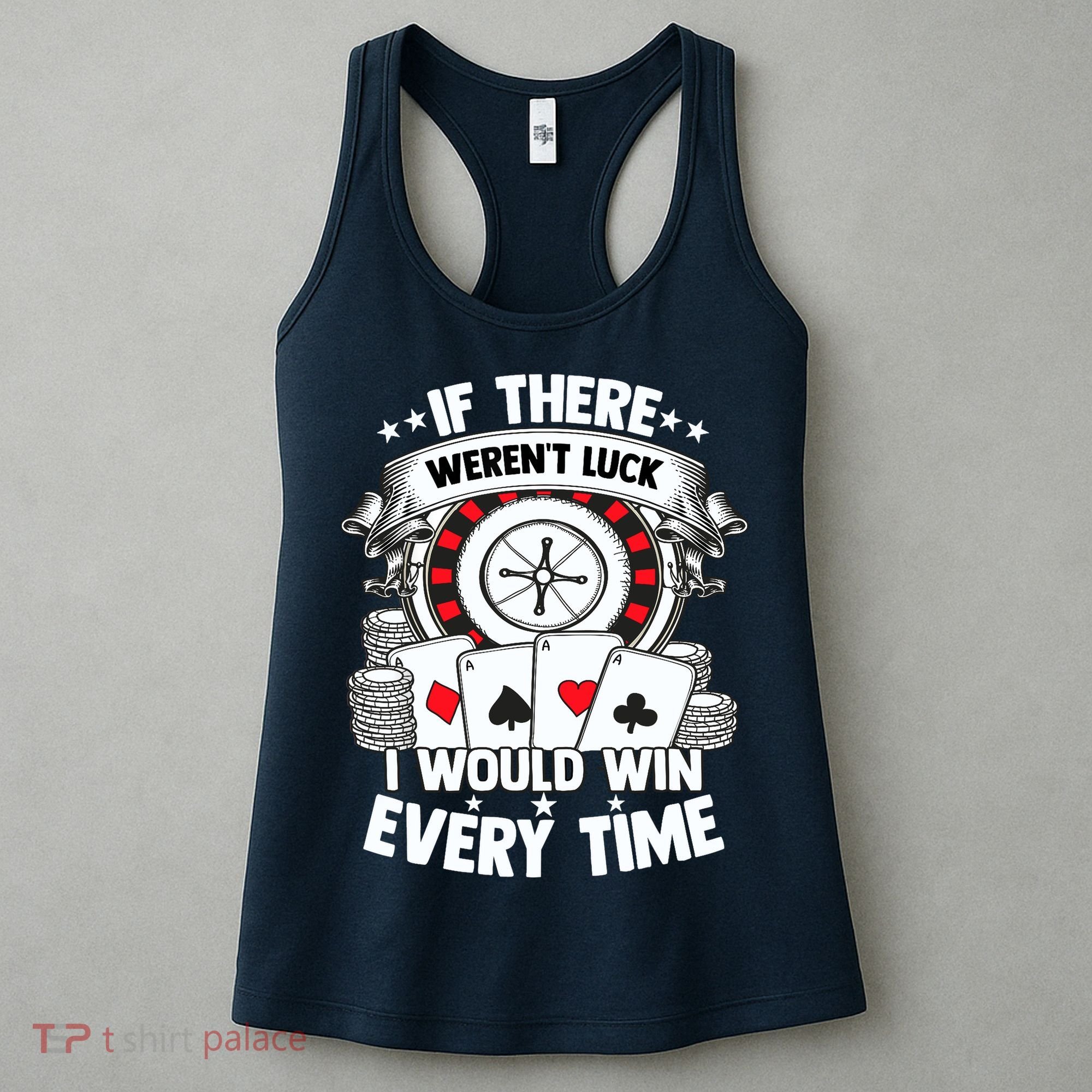 Poker Player Gambler Royal Flush Jackpot Pik Pot Bluffing Women's Tank Top