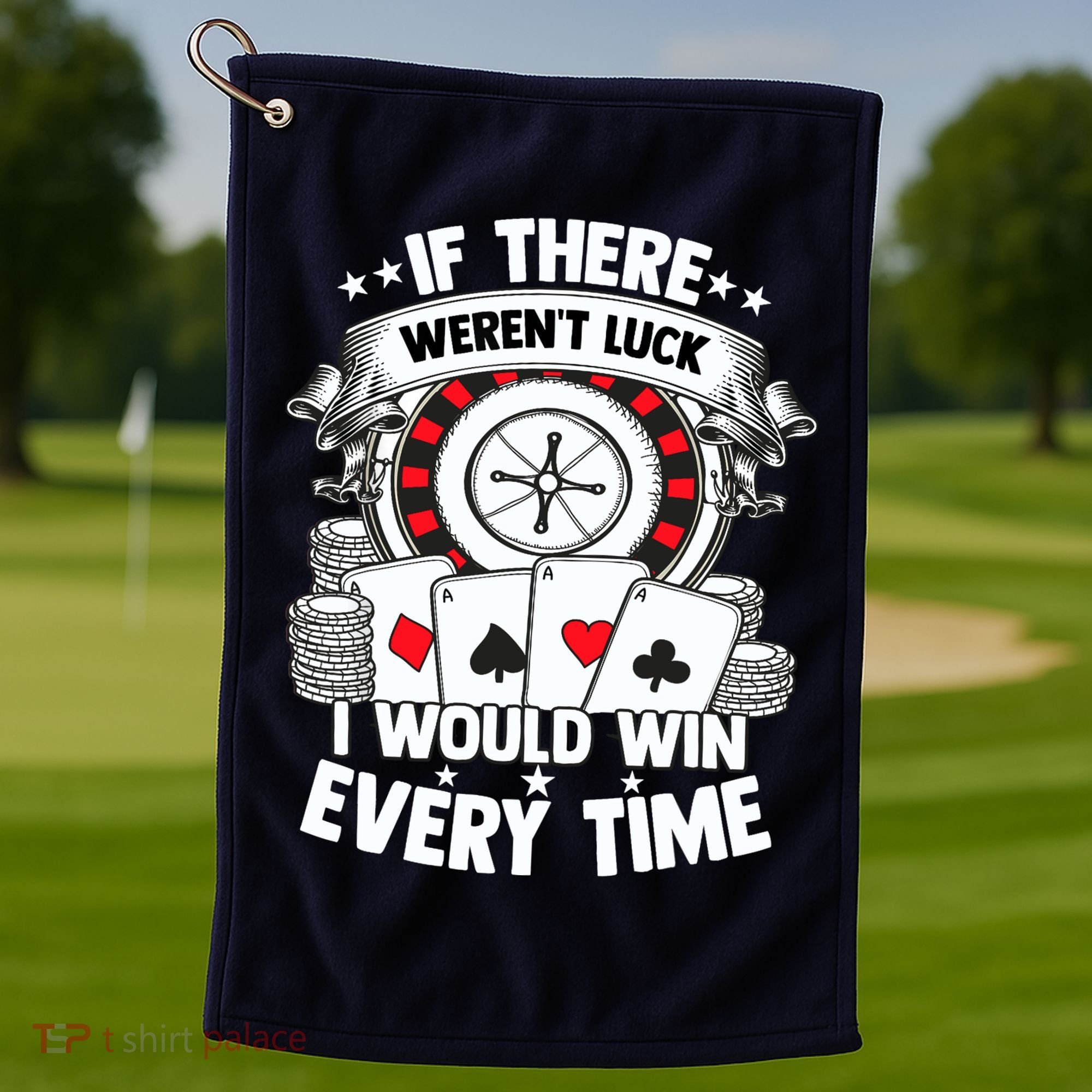 Poker Player Gambler Royal Flush Jackpot Pik Pot Bluffing Golf Towel