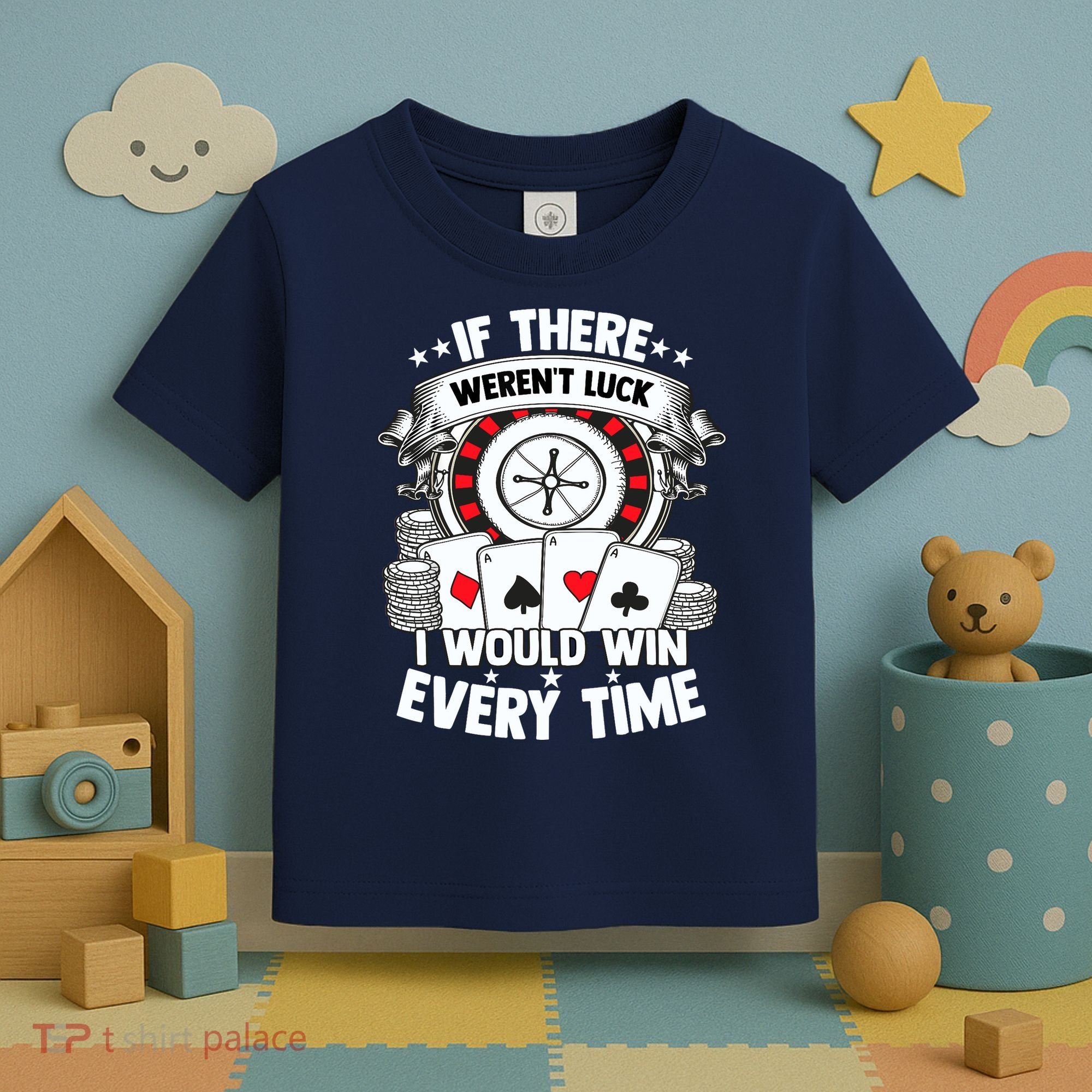 Poker Player Gambler Royal Flush Jackpot Pik Pot Bluffing Toddler T-Shirt