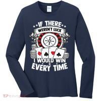 Poker Player Gambler Royal Flush Jackpot Pik Pot Bluffing Women's Long Sleeve Shirt thumb 0