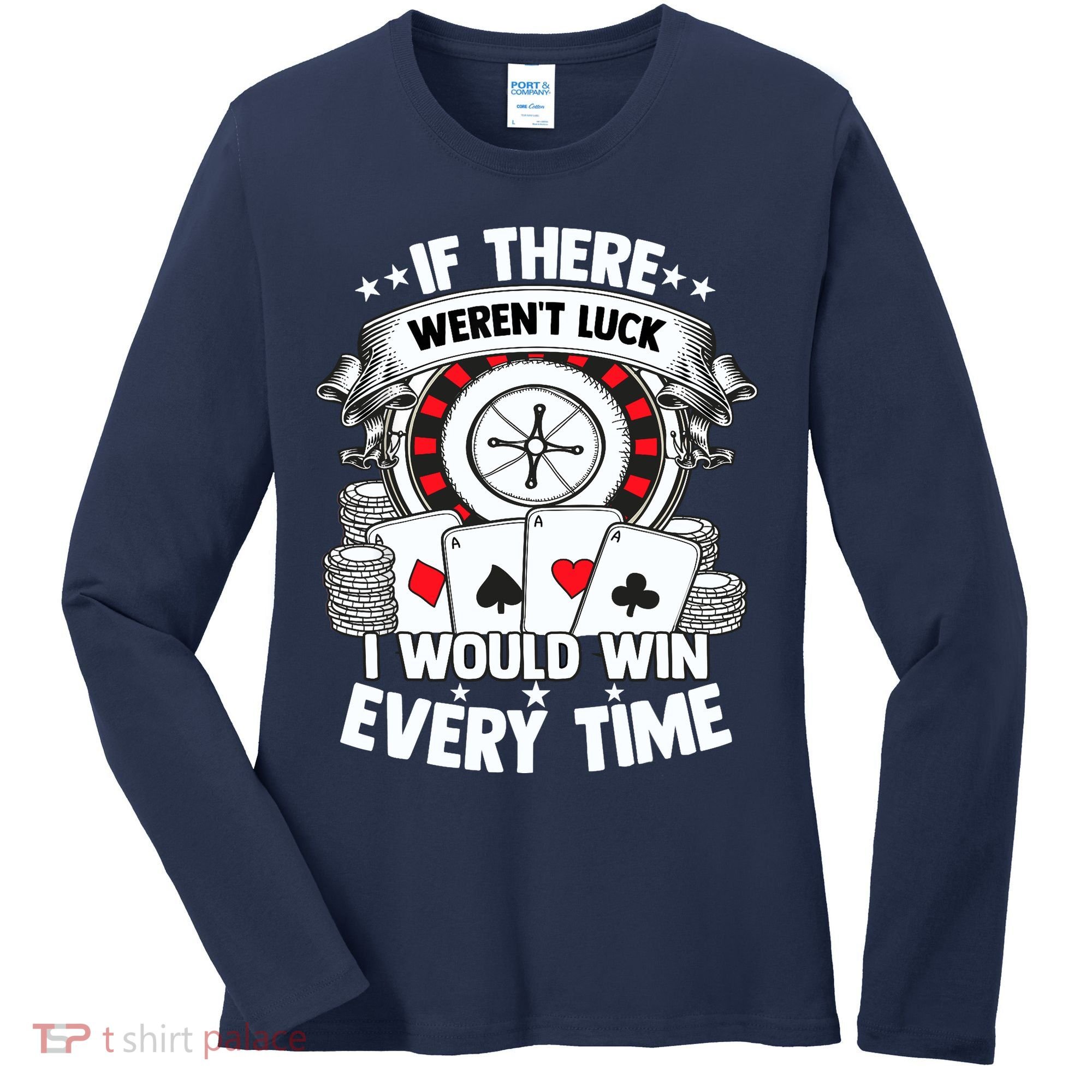 Poker Player Gambler Royal Flush Jackpot Pik Pot Bluffing Women's Long Sleeve Shirt