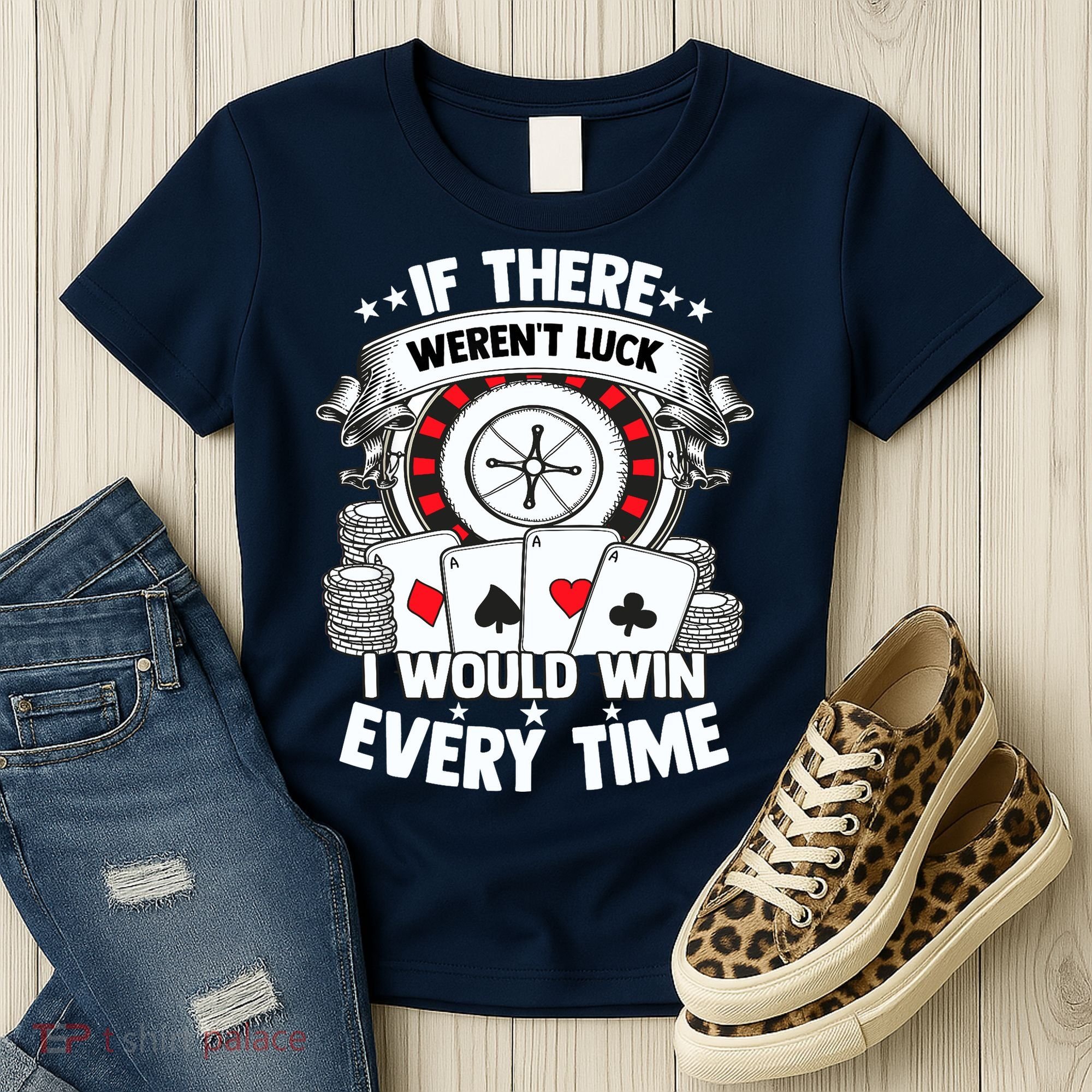 Poker Player Gambler Royal Flush Jackpot Pik Pot Bluffing Women's T-Shirt