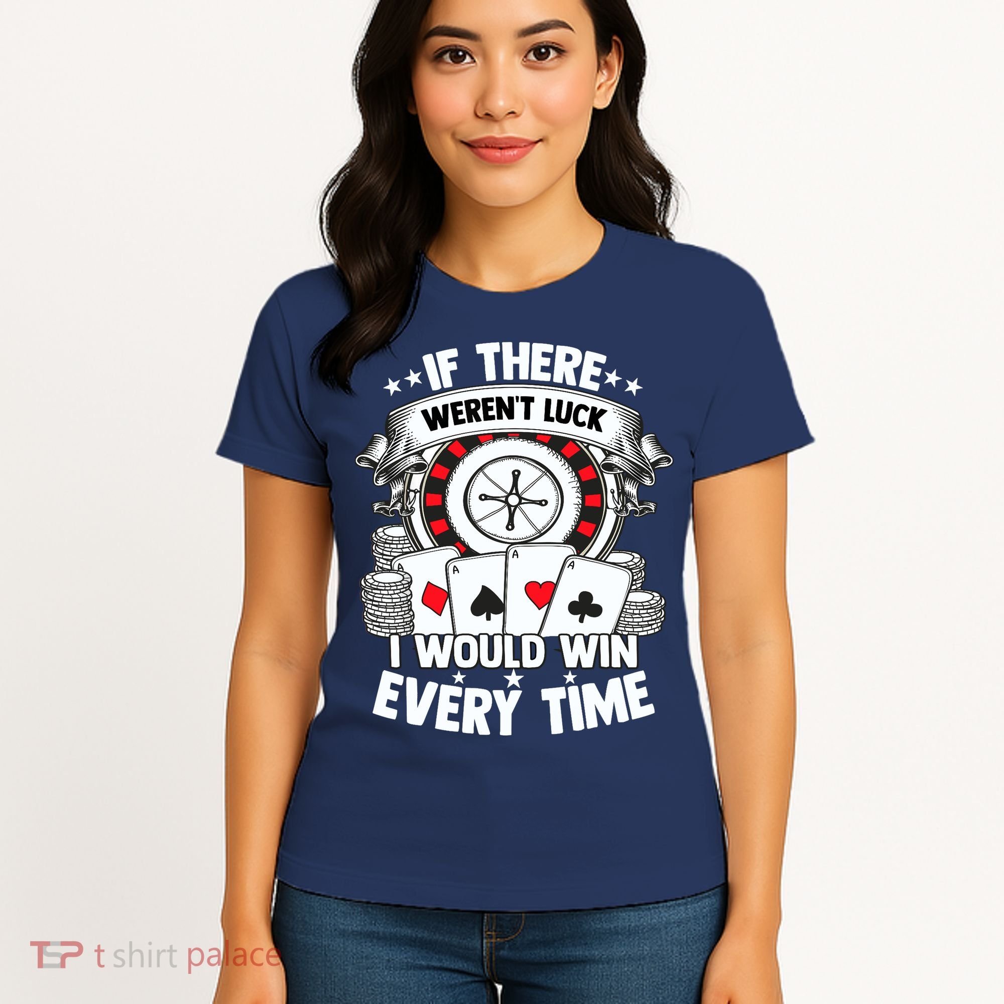 Poker Player Gambler Royal Flush Jackpot Pik Pot Bluffing Women's T-Shirt