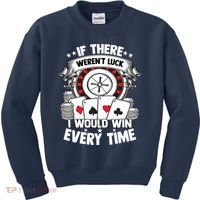 Poker Player Gambler Royal Flush Jackpot Pik Pot Bluffing Kids Sweatshirt thumb 0