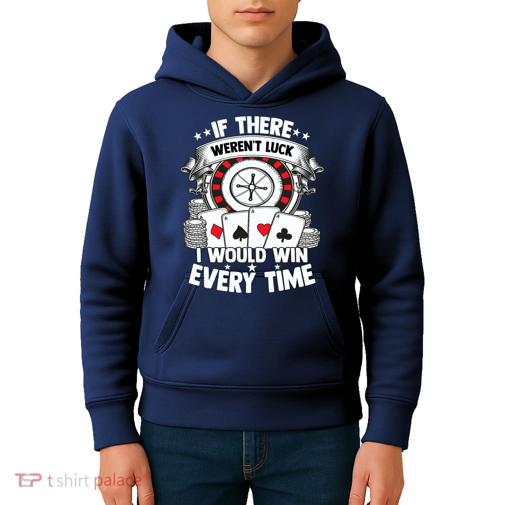 Poker Player Gambler Royal Flush Jackpot Pik Pot Bluffing Kids Hoodie