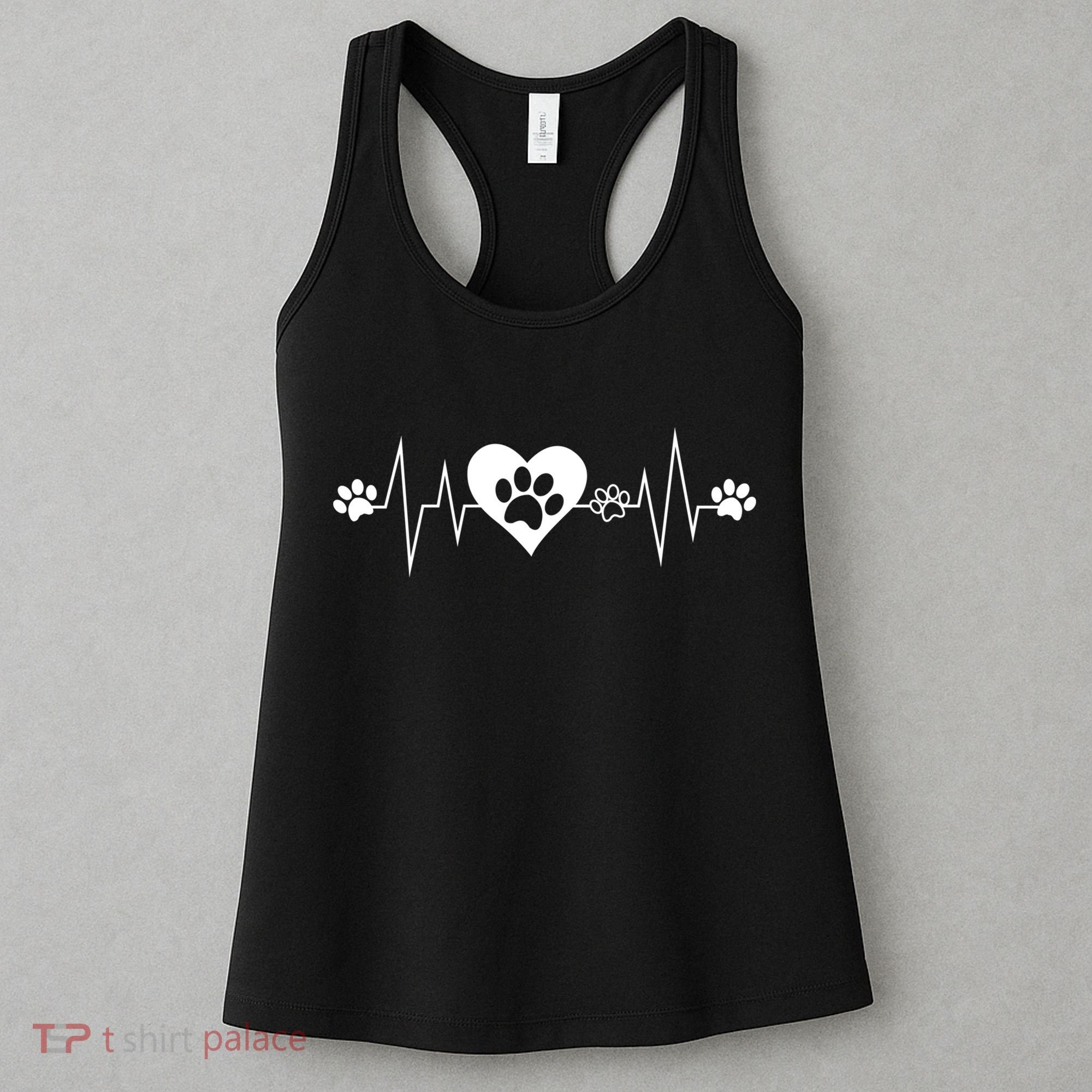 Paw Print Heartbeat Veterinarian Vet Tech Funny Pulse Gift Funny Gift Women's Tank Top