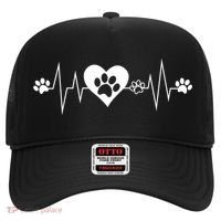 Paw Print Heartbeat Veterinarian Vet Tech Funny Pulse Gift Funny Gift Hat thumb 0