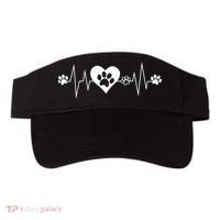 Paw Print Heartbeat Veterinarian Vet Tech Funny Pulse Gift Funny Gift Visor thumb 0