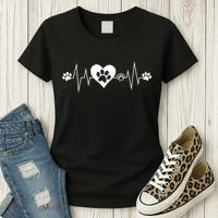 Paw Print Heartbeat Veterinarian Vet Tech Funny Pulse Gift Funny Gift Women's T-Shirt thumb 3