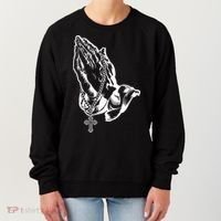 Pray Praying Hands Rosary Cross Women's Sweatshirt thumb 0