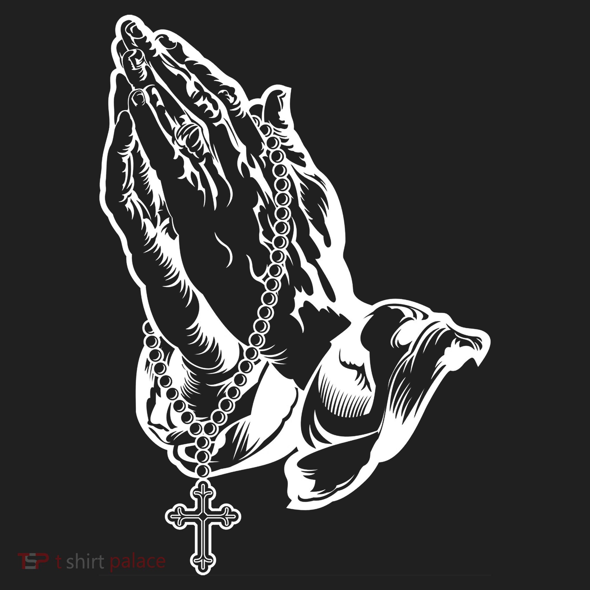Pray Praying Hands Rosary Cross Women's Sweatshirt