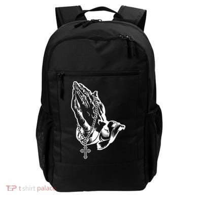 Pray Praying Hands Rosary Cross Backpack