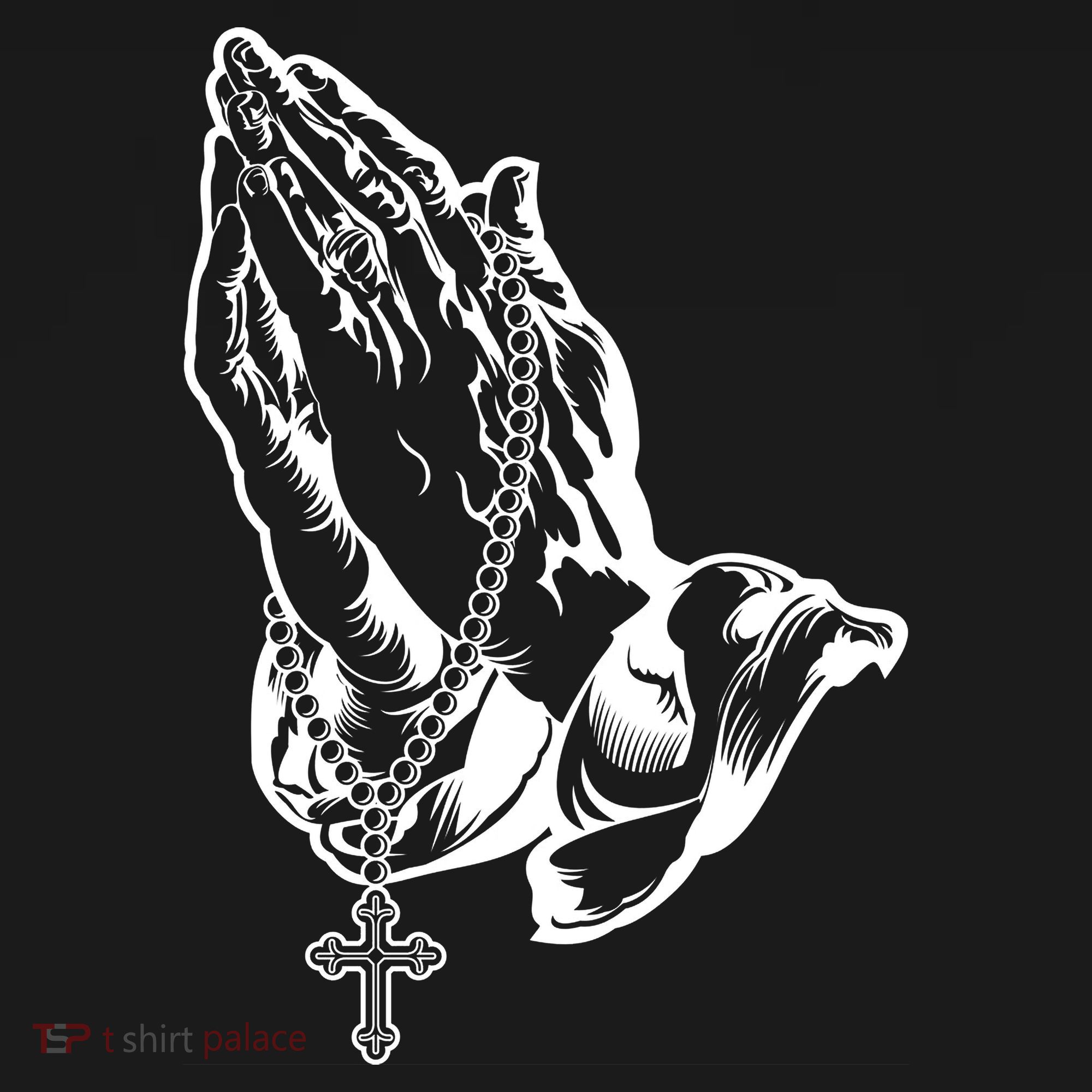 Pray Praying Hands Rosary Cross Backpack