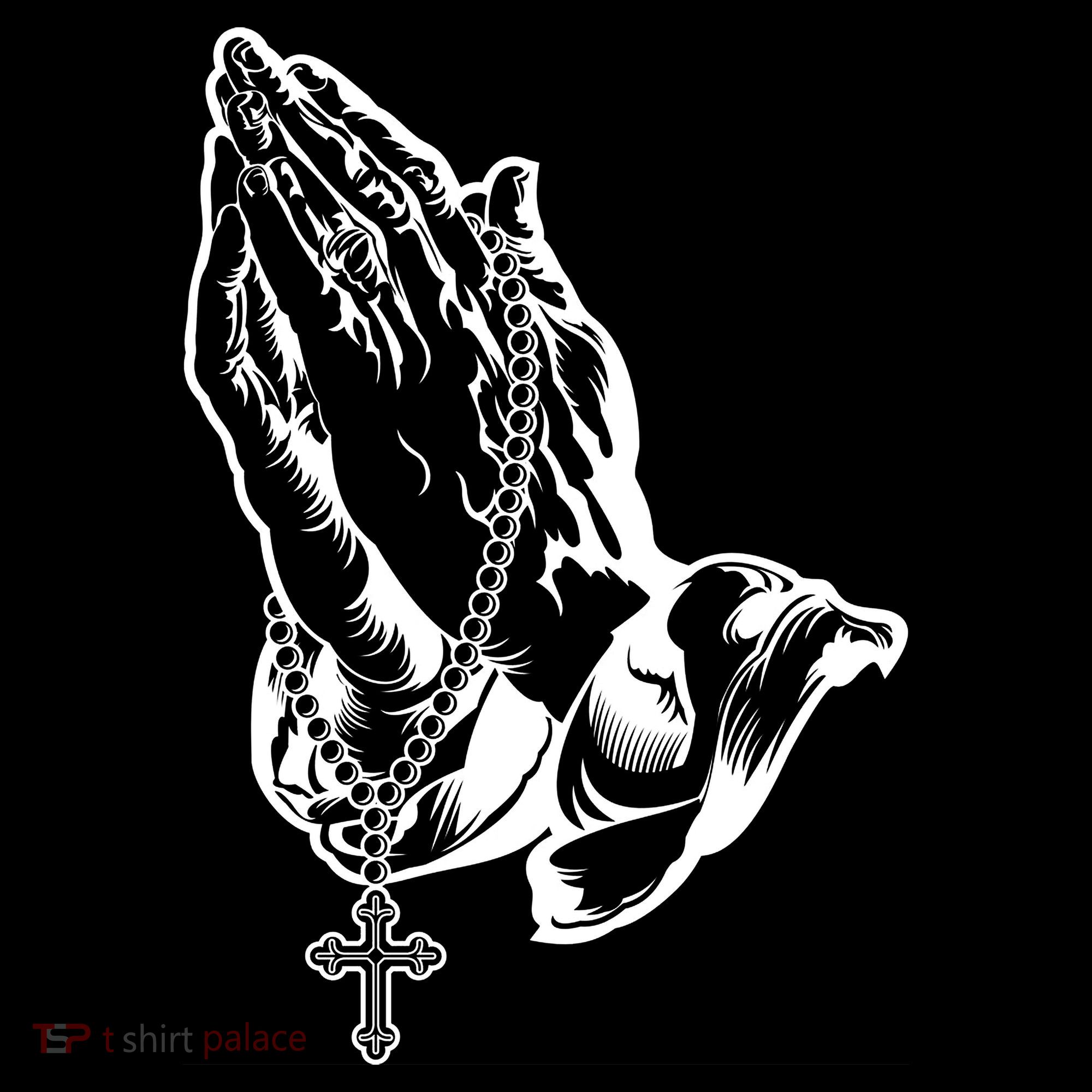 Pray Praying Hands Rosary Cross Coaster
