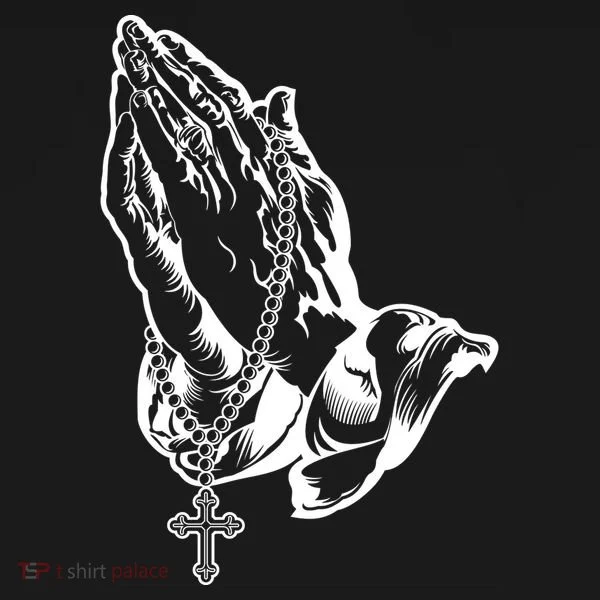 Pray Praying Hands Rosary Cross Toddler Hoodie