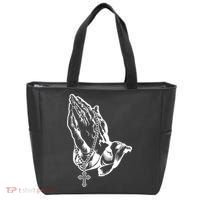 Pray Praying Hands Rosary Cross Tote Bag thumb 0