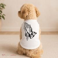 Pray Praying Hands Rosary Cross Doggie Tank thumb 2