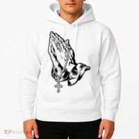 Pray Praying Hands Rosary Cross Hoodie thumb 2