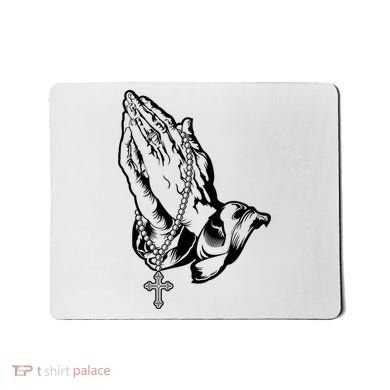Pray Praying Hands Rosary Cross Mousepad