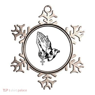 Pray Praying Hands Rosary Cross Ornament