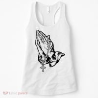 Pray Praying Hands Rosary Cross Women's Tank Top thumb 0