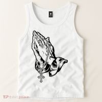 Pray Praying Hands Rosary Cross Tank Top thumb 2
