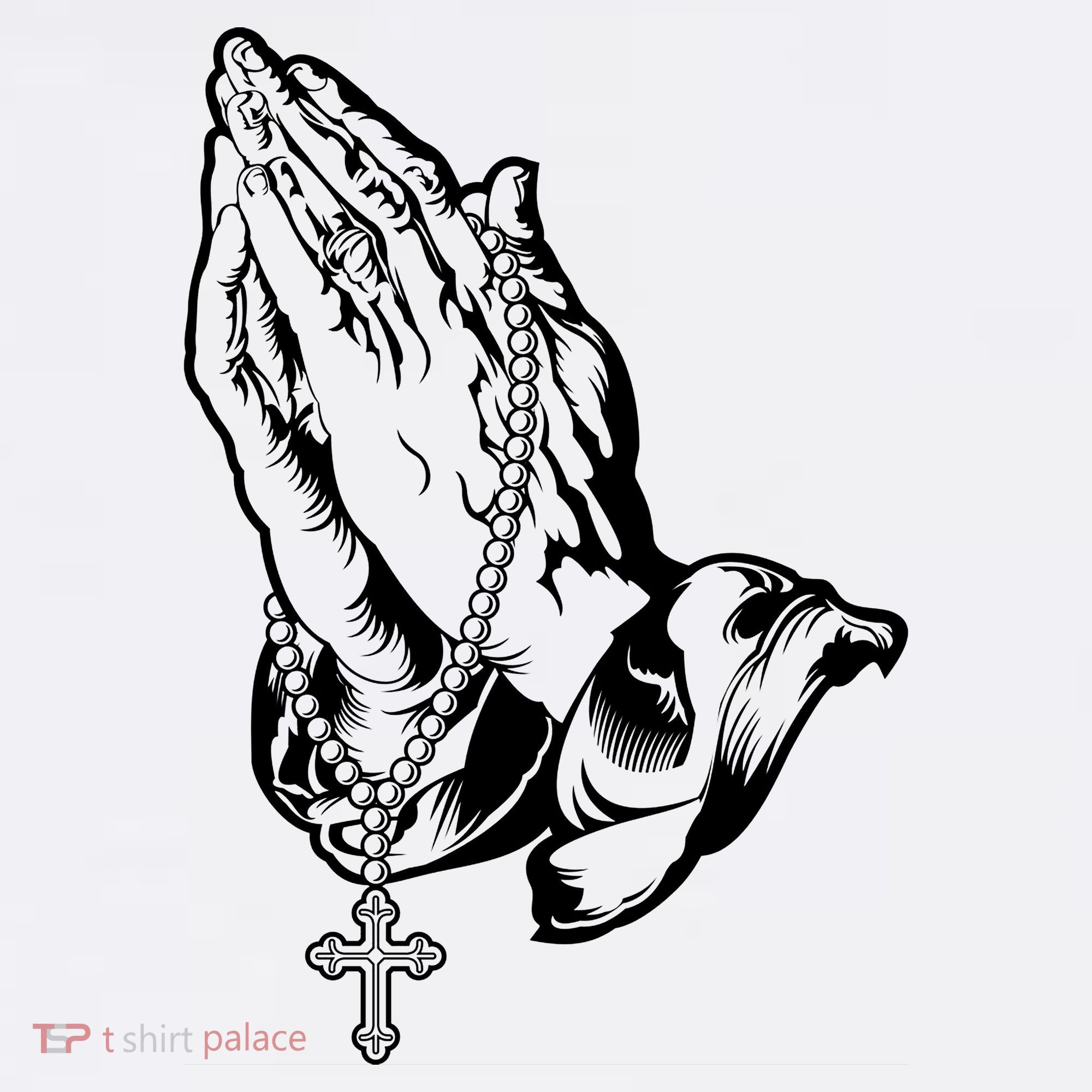 Pray Praying Hands Rosary Cross Tank Top