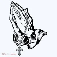 Pray Praying Hands Rosary Cross Women's T-Shirt thumb 6