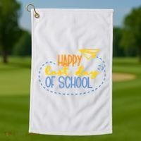 Paper Plane Happy Last Day Of School Golf Towel thumb 1