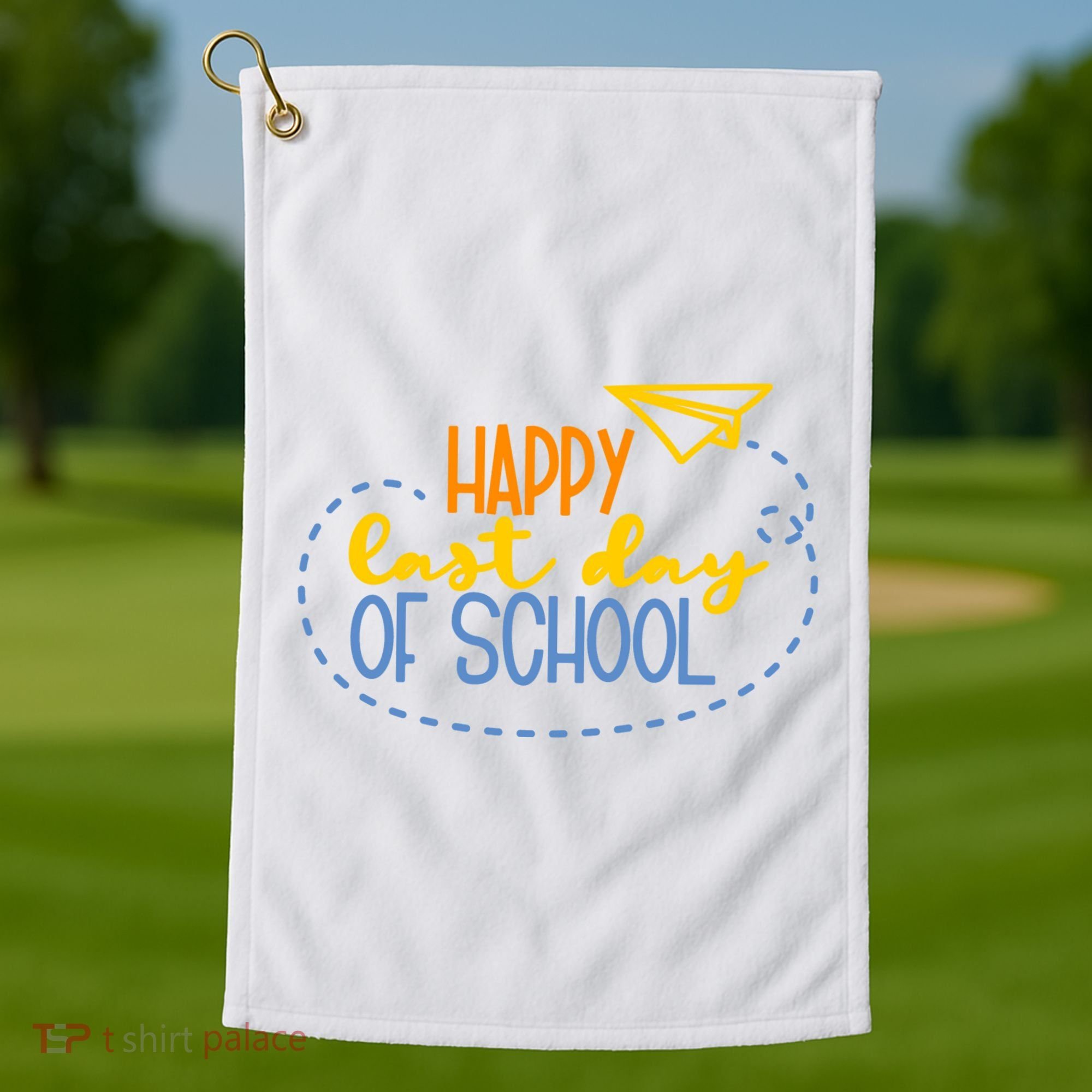 Paper Plane Happy Last Day Of School Golf Towel