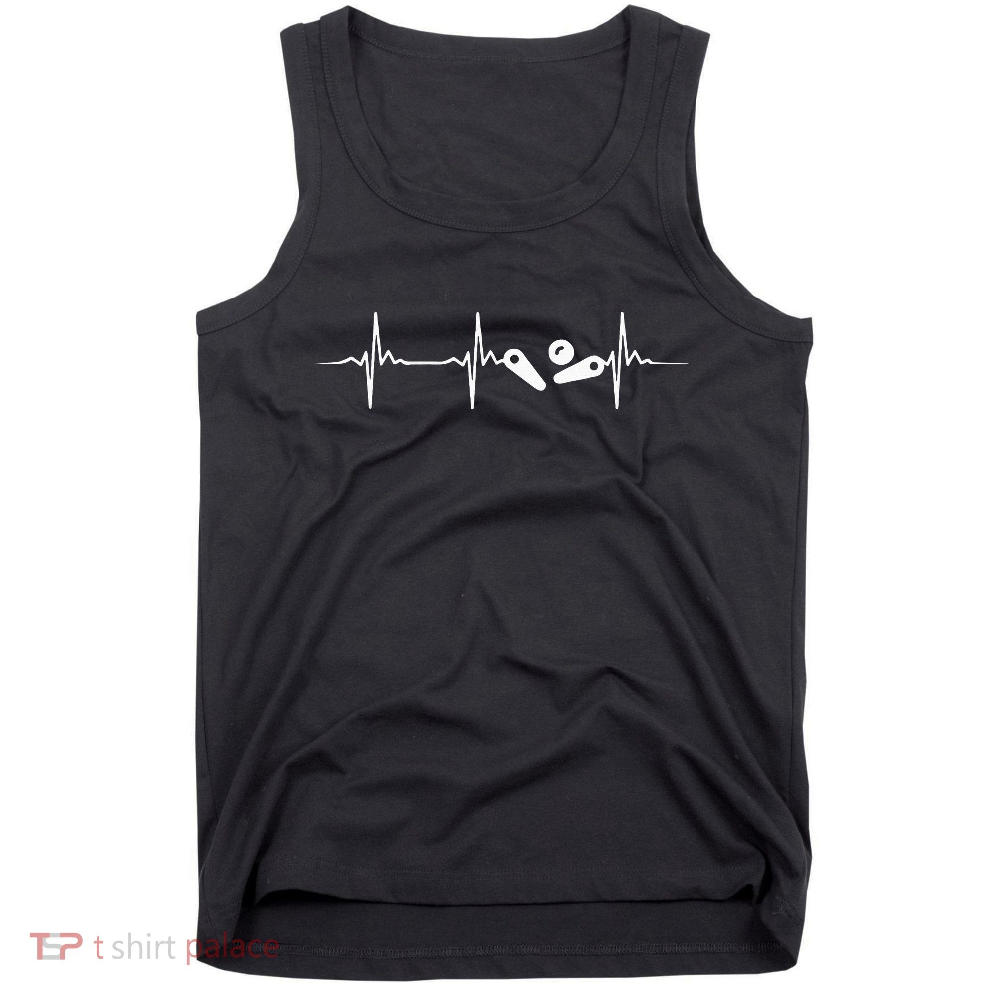 Pinball Player Heartbeat Retro Gamer Pinball Tank Top