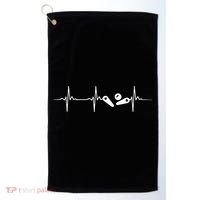 Pinball Player Heartbeat Retro Gamer Pinball Golf Towel thumb 0