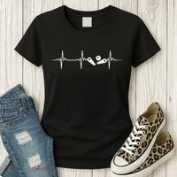 Pinball Player Heartbeat Retro Gamer Pinball Women's T-Shirt thumb 3