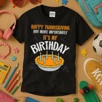  Pumpkin Pie Happy Thanksgiving It's My Birthday Kids T-Shirt thumb 3