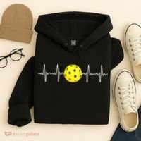 Pickleball Player Heartbeat EKG Pulse Whiffle Ball Game Hoodie thumb 4