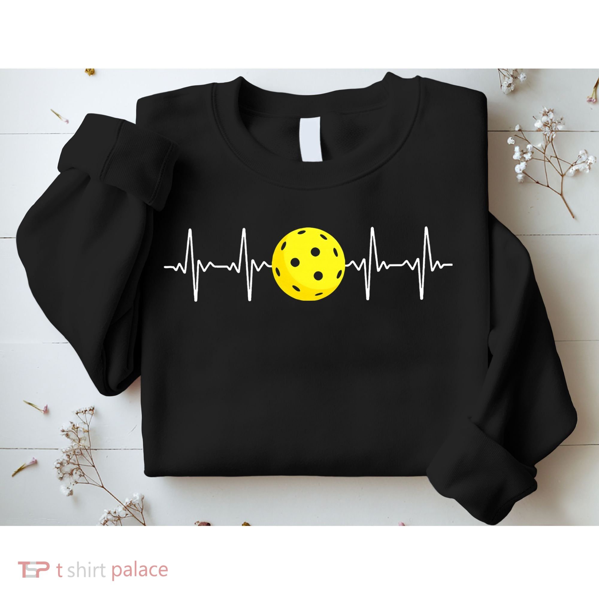 Pickleball Player Heartbeat EKG Pulse Whiffle Ball Game Sweatshirt