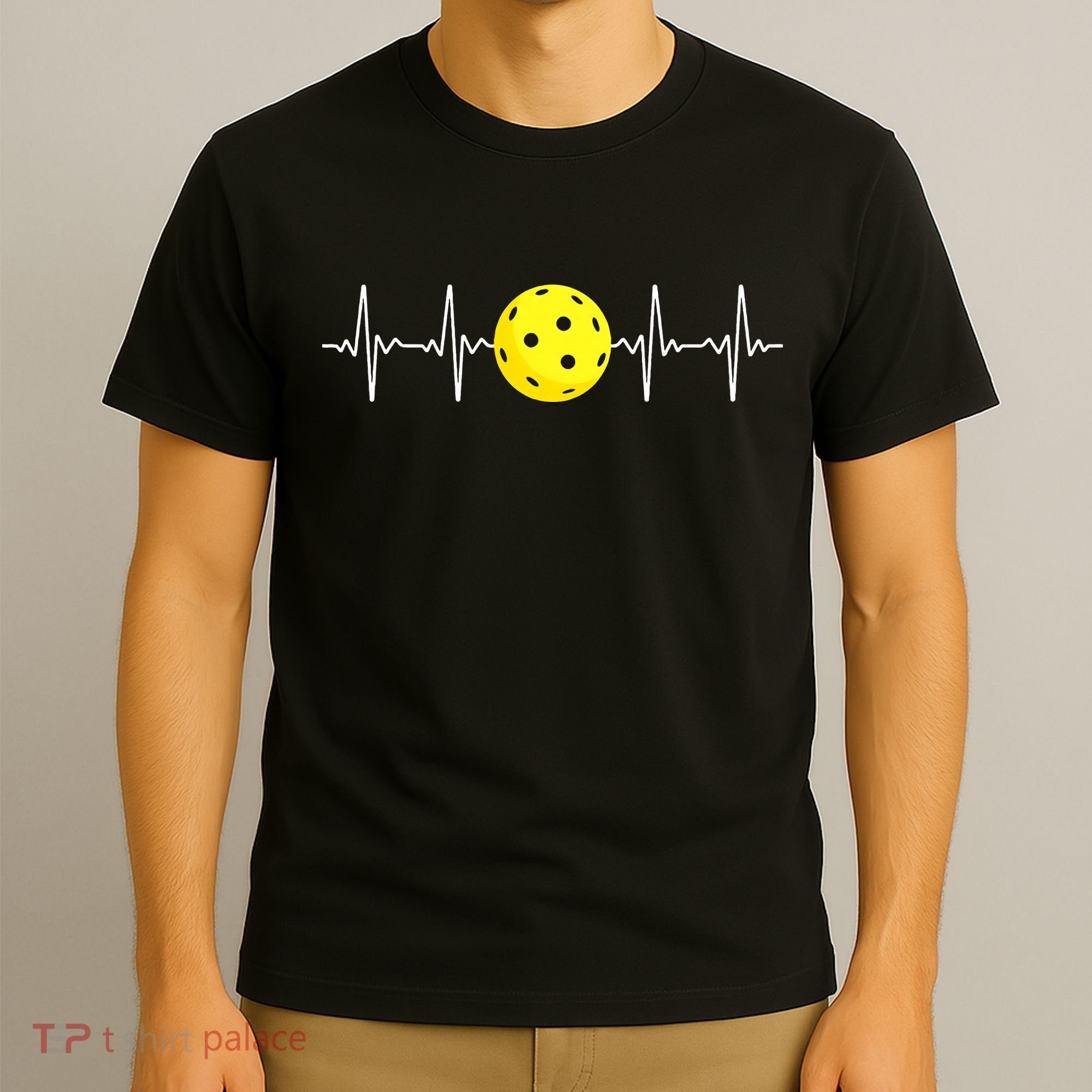 Pickleball Player Heartbeat EKG Pulse Whiffle Ball Game T-Shirt