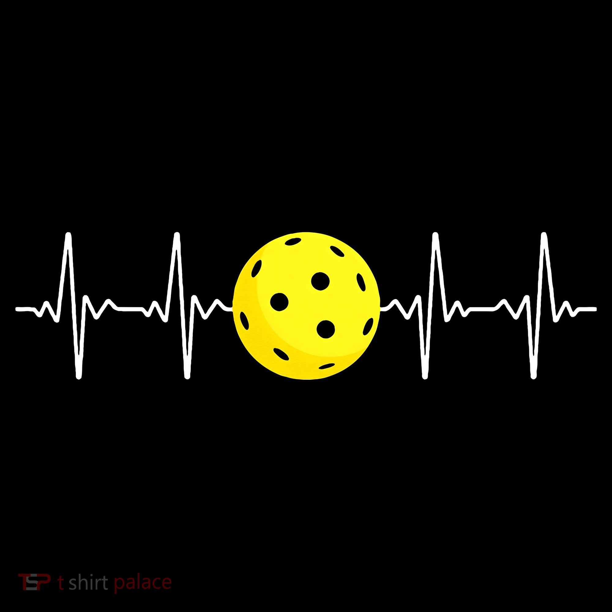 Pickleball Player Heartbeat EKG Pulse Whiffle Ball Game Women's Hoodie