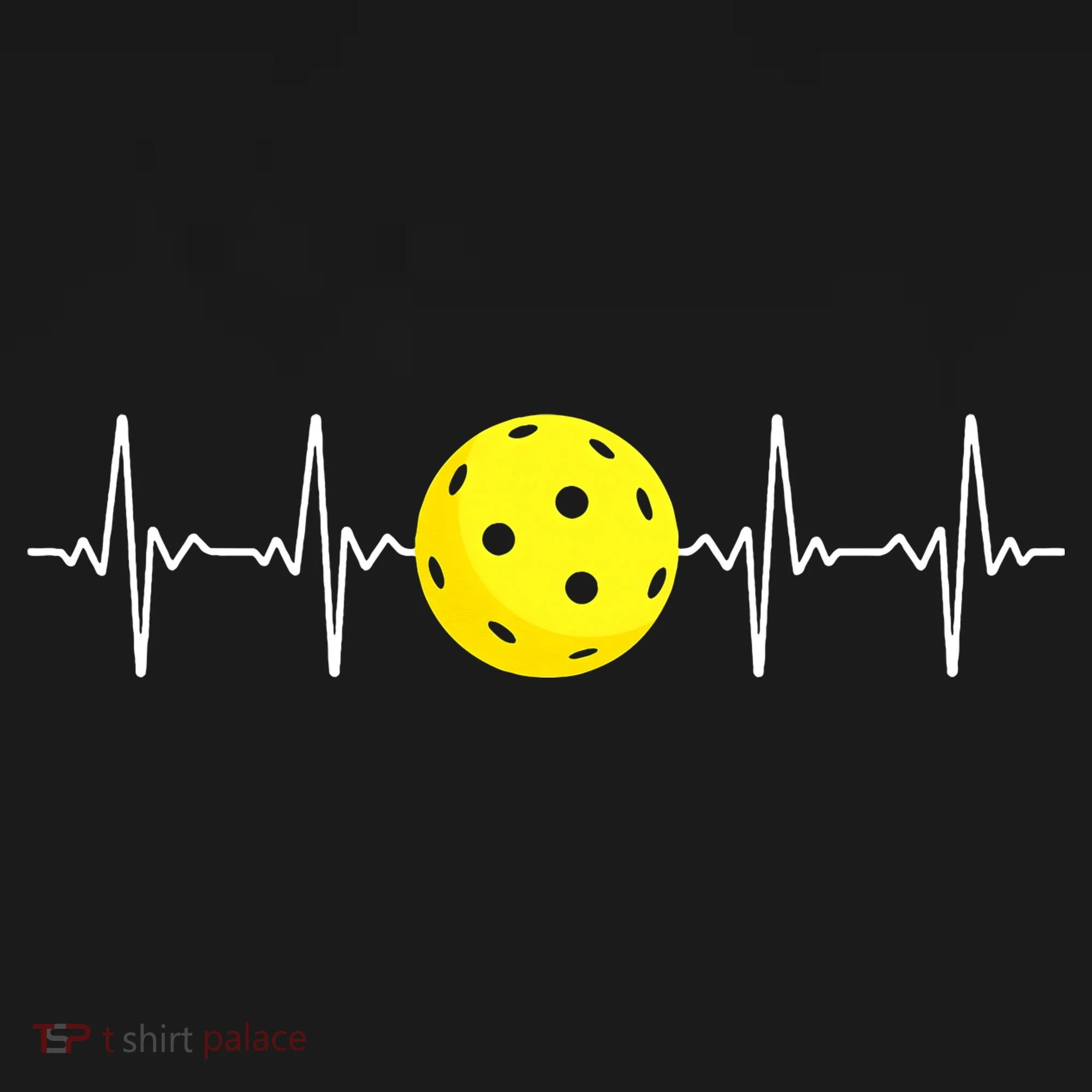 Pickleball Player Heartbeat EKG Pulse Whiffle Ball Game Ornament
