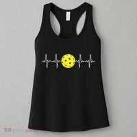 Pickleball Player Heartbeat EKG Pulse Whiffle Ball Game Women's Tank Top thumb 3