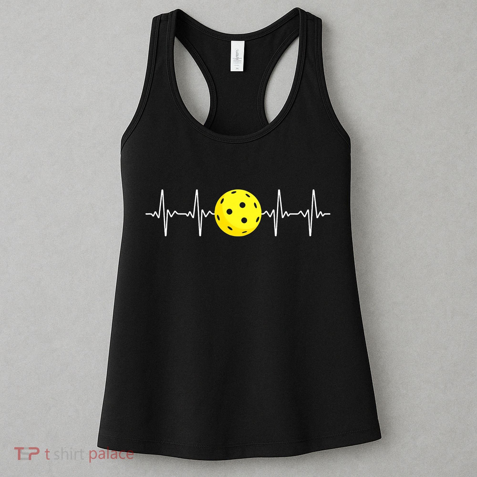 Pickleball Player Heartbeat EKG Pulse Whiffle Ball Game Women's Tank Top