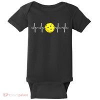 Pickleball Player Heartbeat EKG Pulse Whiffle Ball Game Baby Bodysuit thumb 0
